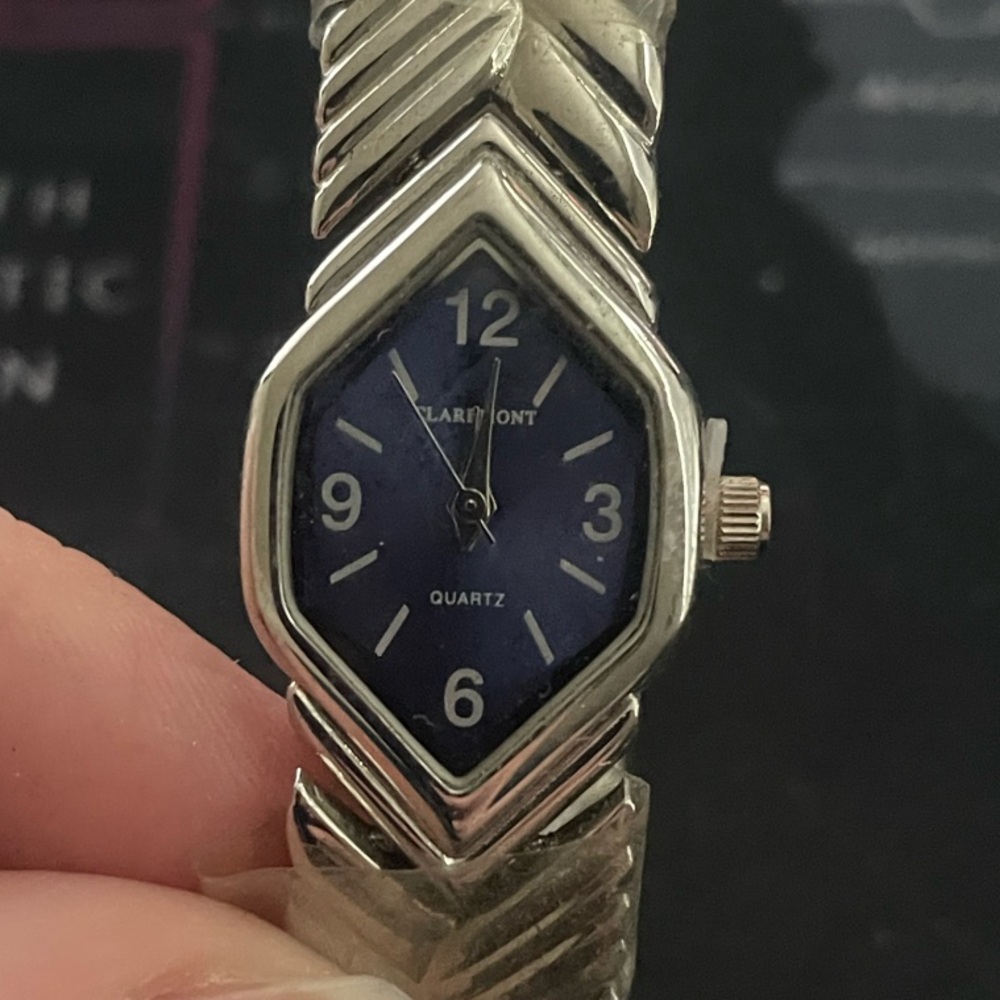 Claremont Silver and Blue Quartz Watch